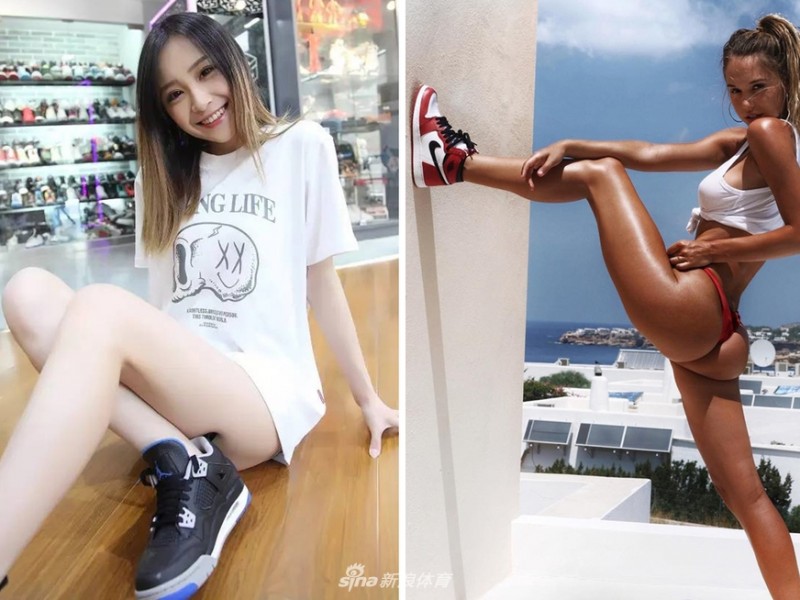 中美「球鞋女神」颜值美腿大比拼：当加州阳光邂逅东方舞韵
